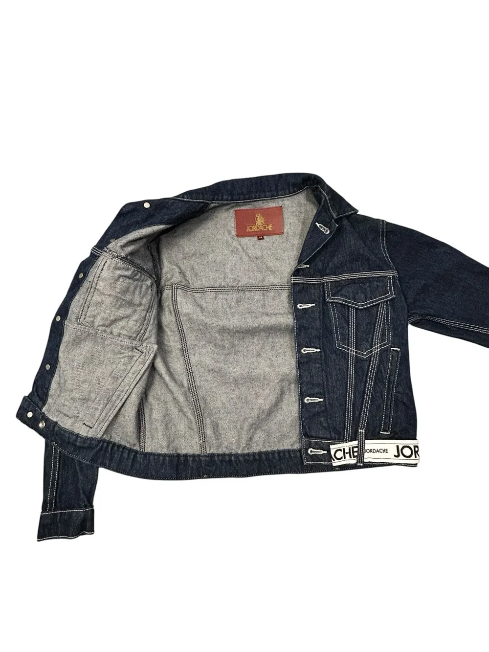 Jordache Rinse Cropped Jacket Women’s NWOT XS White‎ Cinch Belted Retro Denim